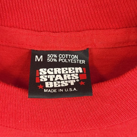 Vintage Snap On Graphic T-Shirt Men's Med Screen Stars Best Red Distressed USA - Picture 5 of 12